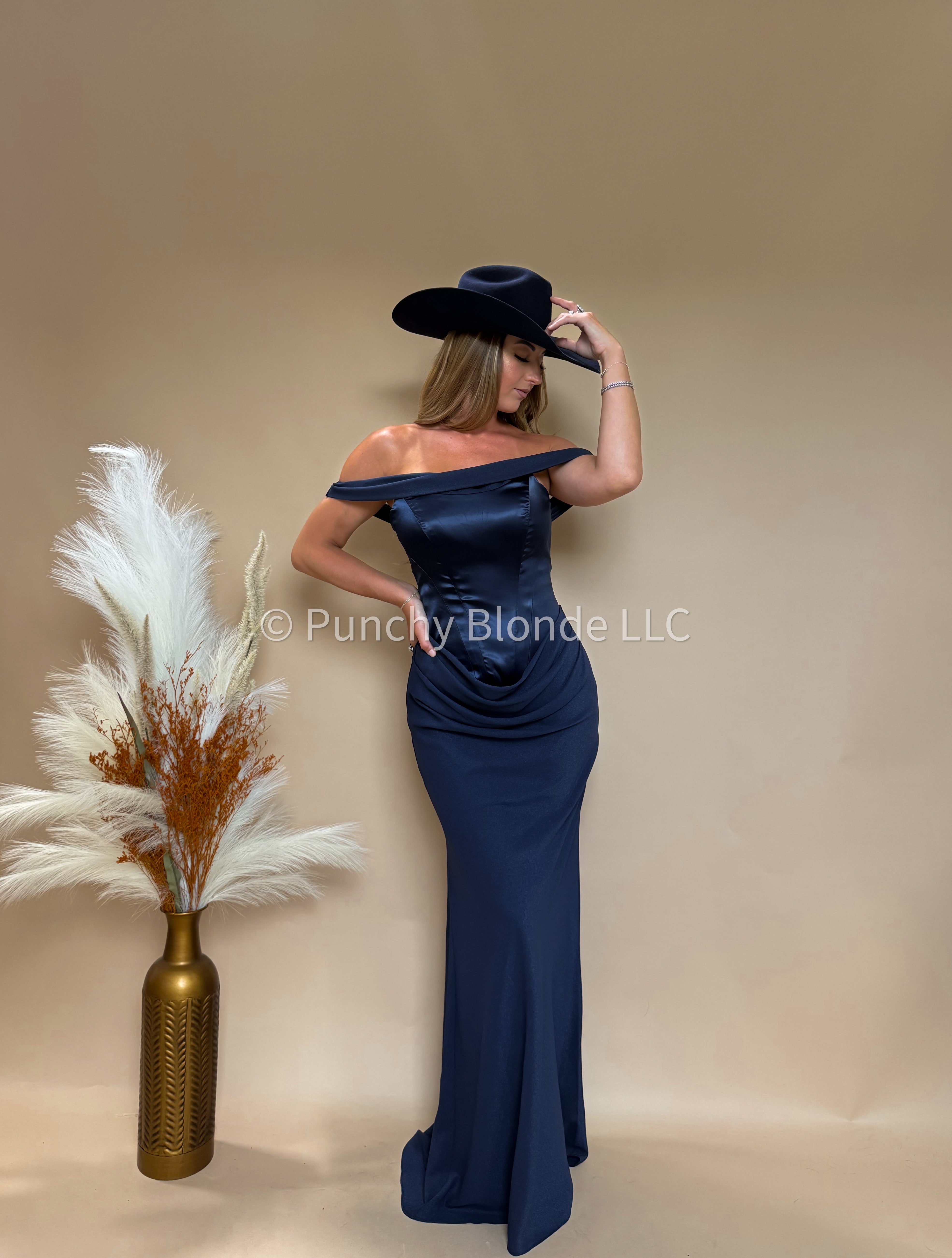 Blue Moon Satin Maxi Dress