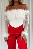 Mistletoe Kisses Feather Top