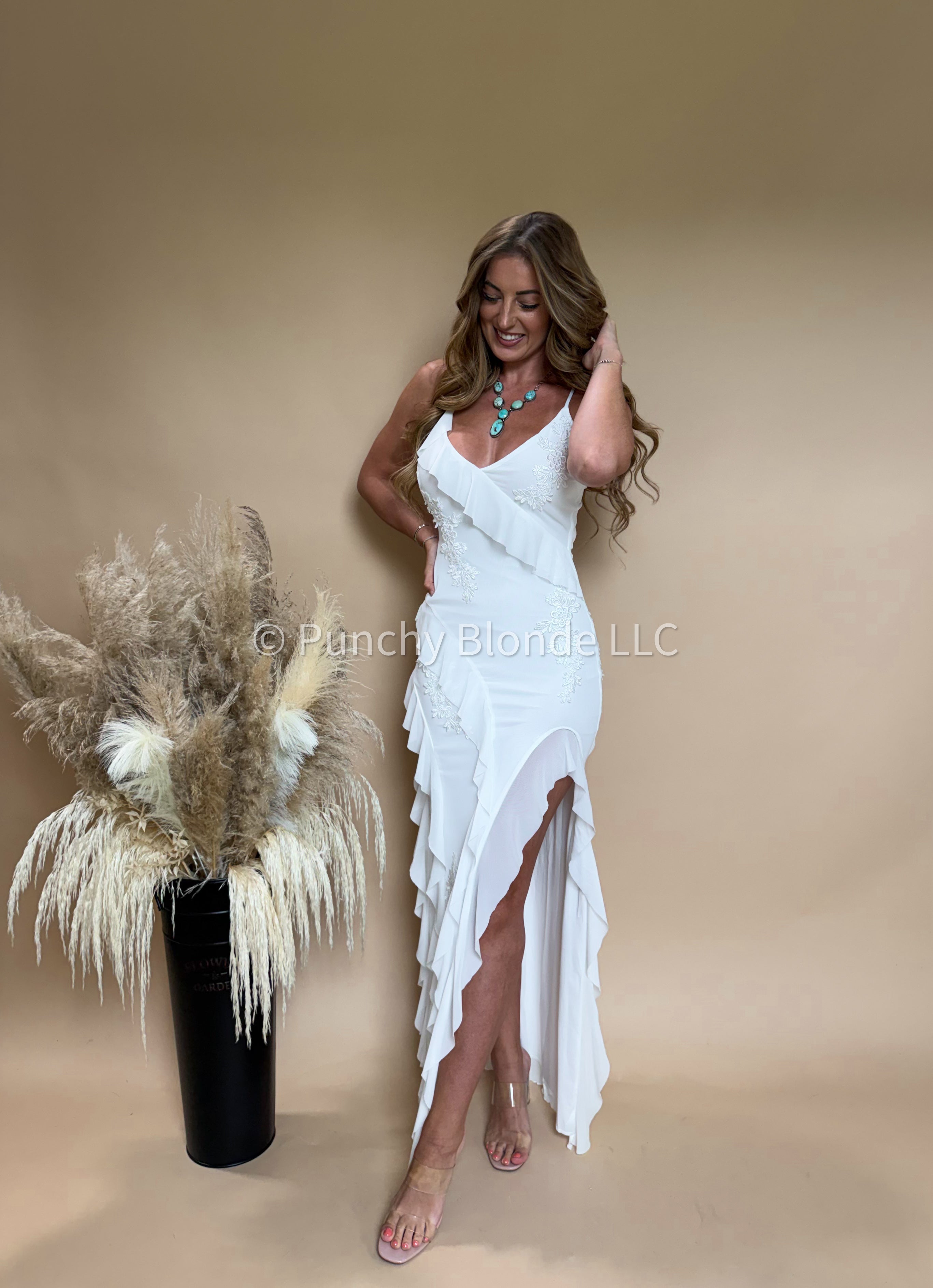 Delicate Darlin’ Slit Dress