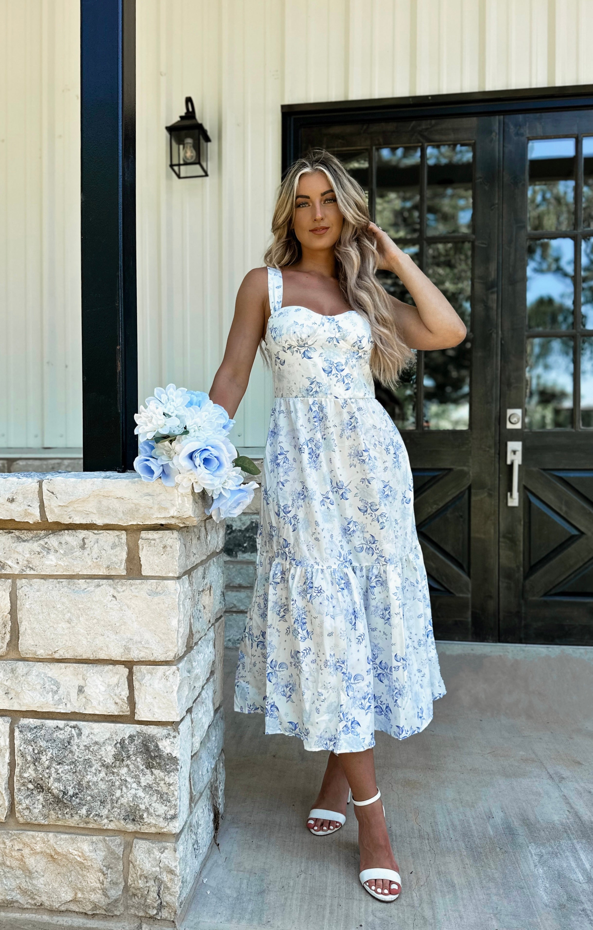 Bridal Blues Floral Dress
