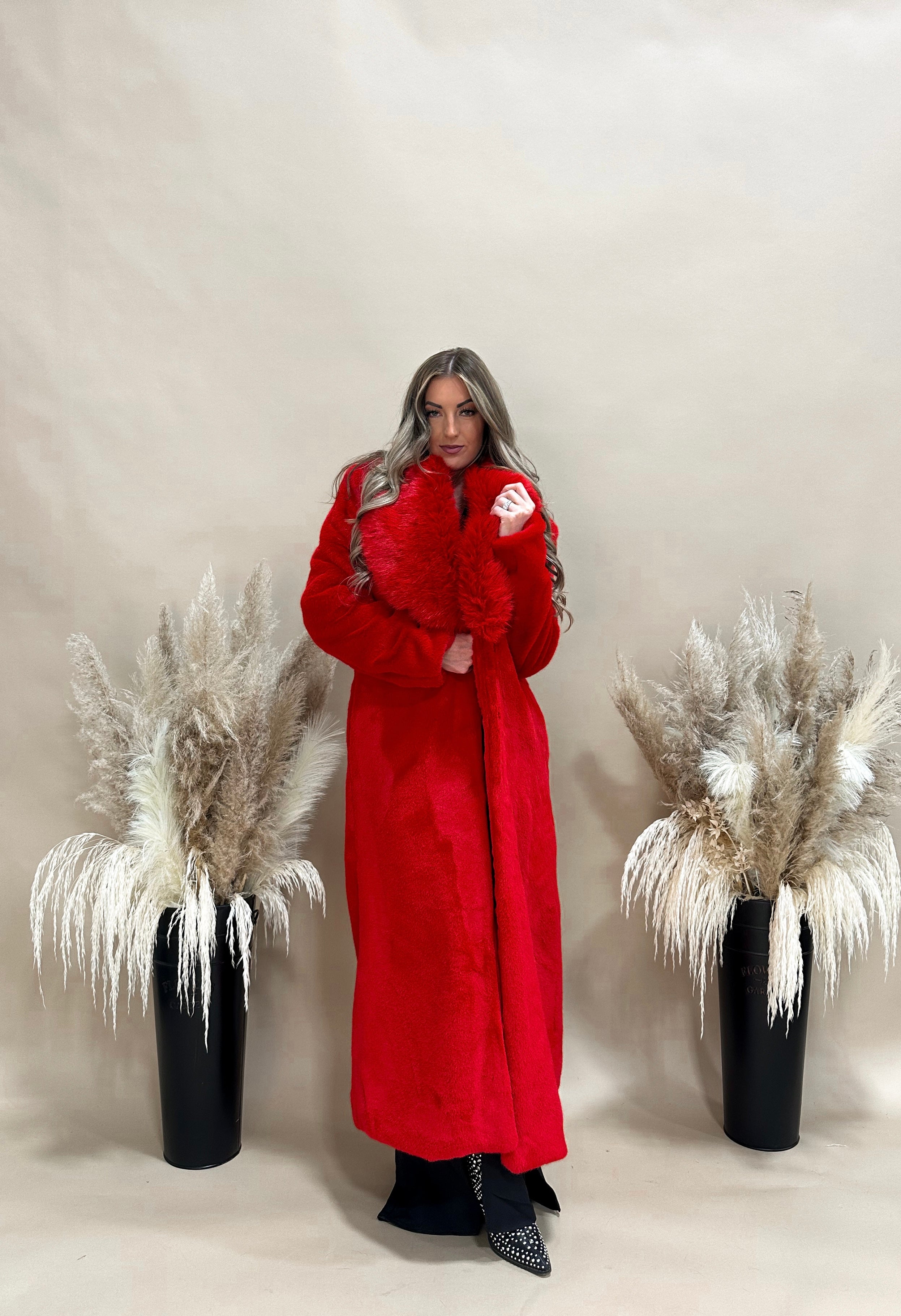 Dutton Luxe Red Fur Coat