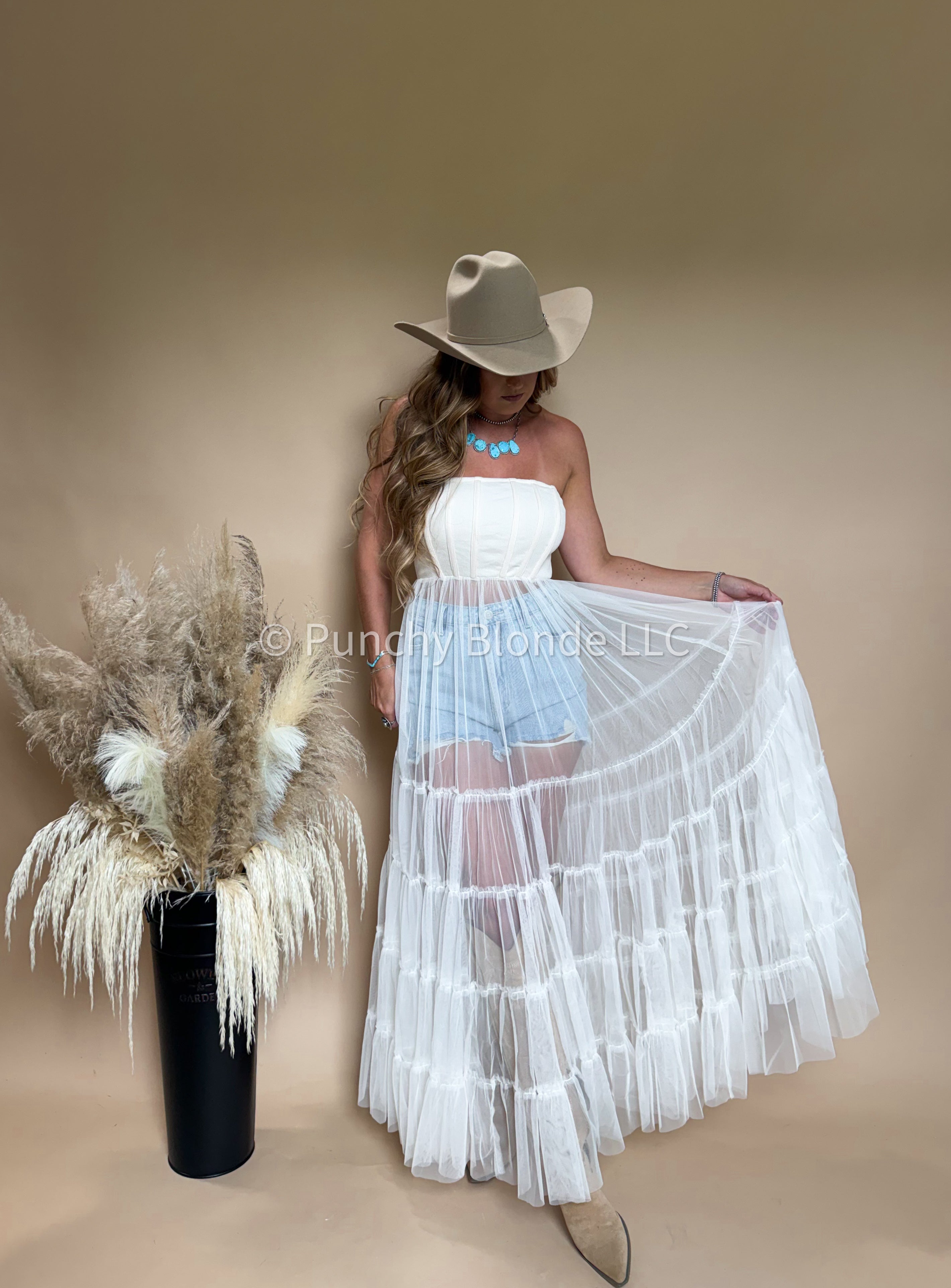 Cream Daydream Maxi Corset Top