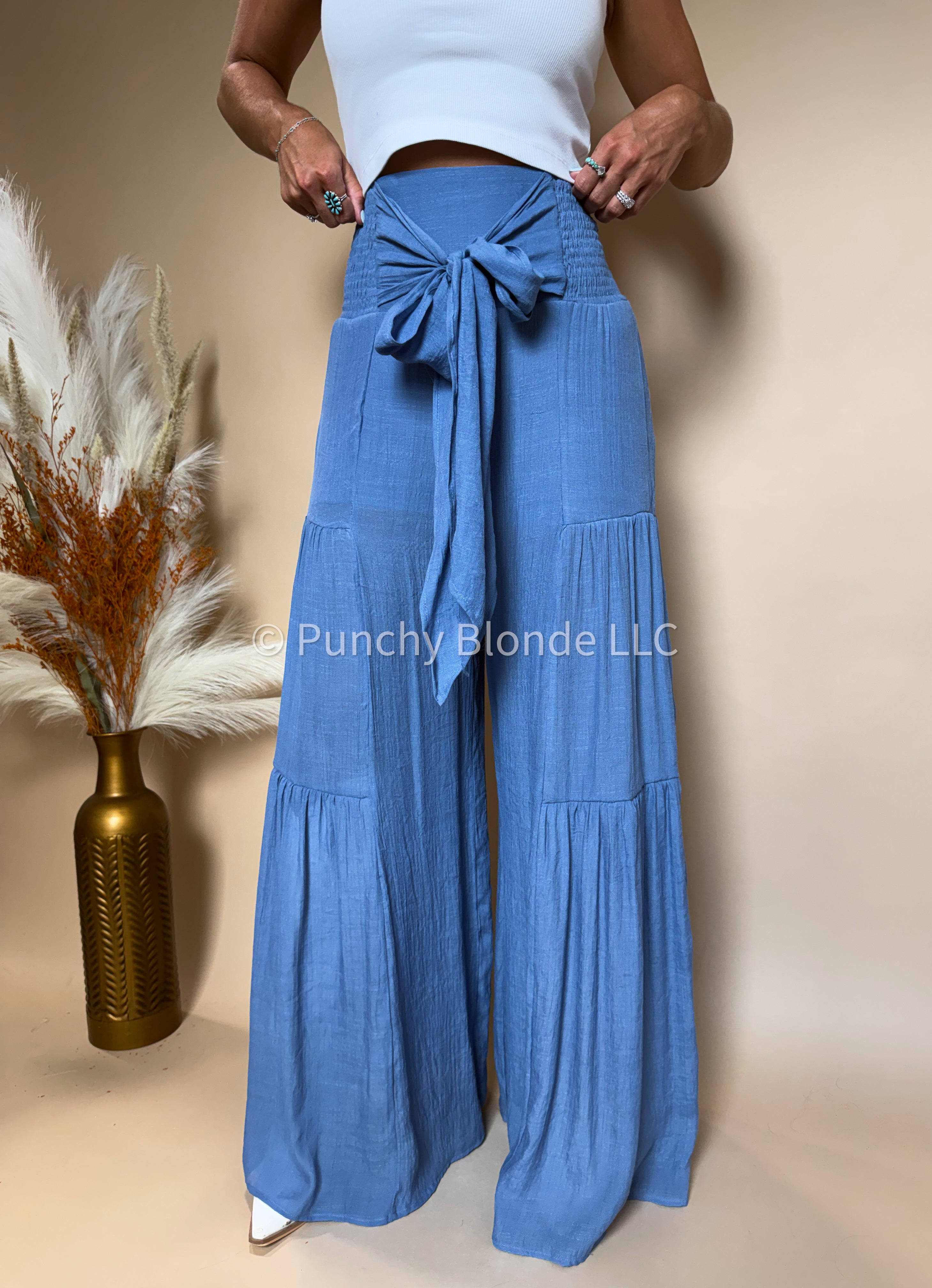 Catch Me Blue Palazzo Pants