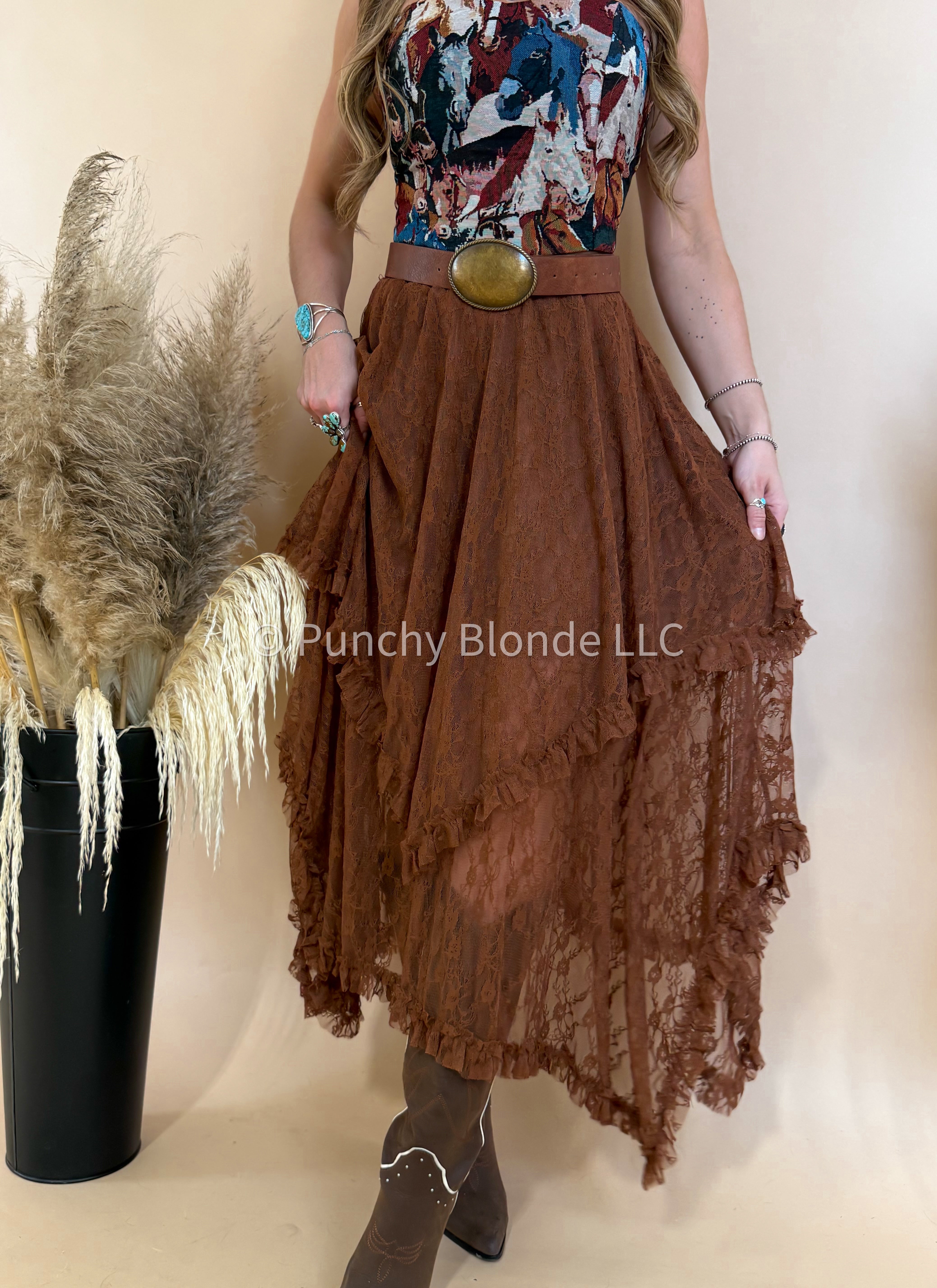 Amber Lace Maxi Skirt