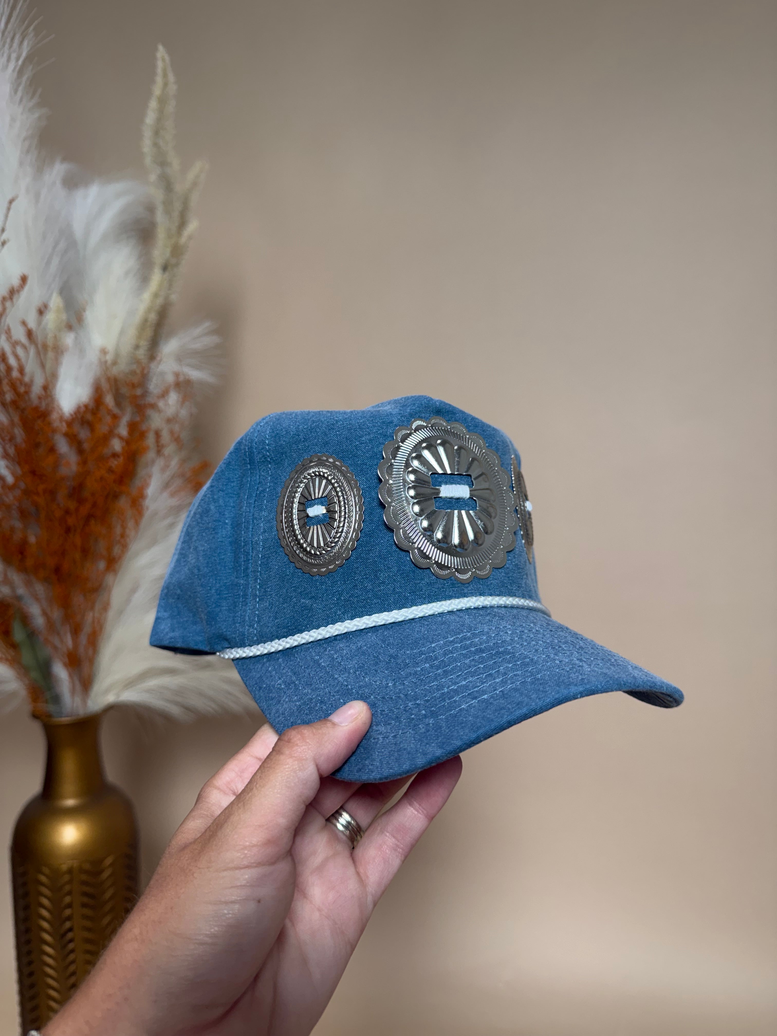 Denim Concho Trucker Hat