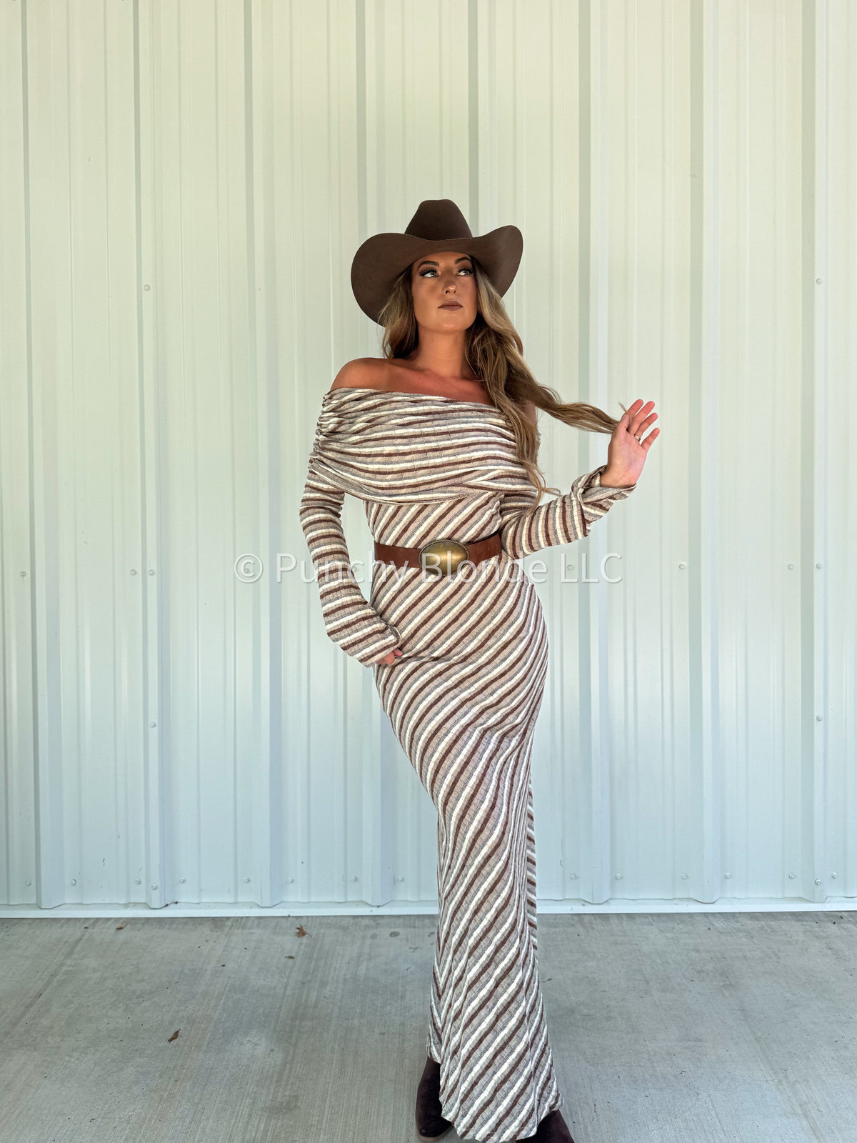 Whiskey Sunset Stripe Dress