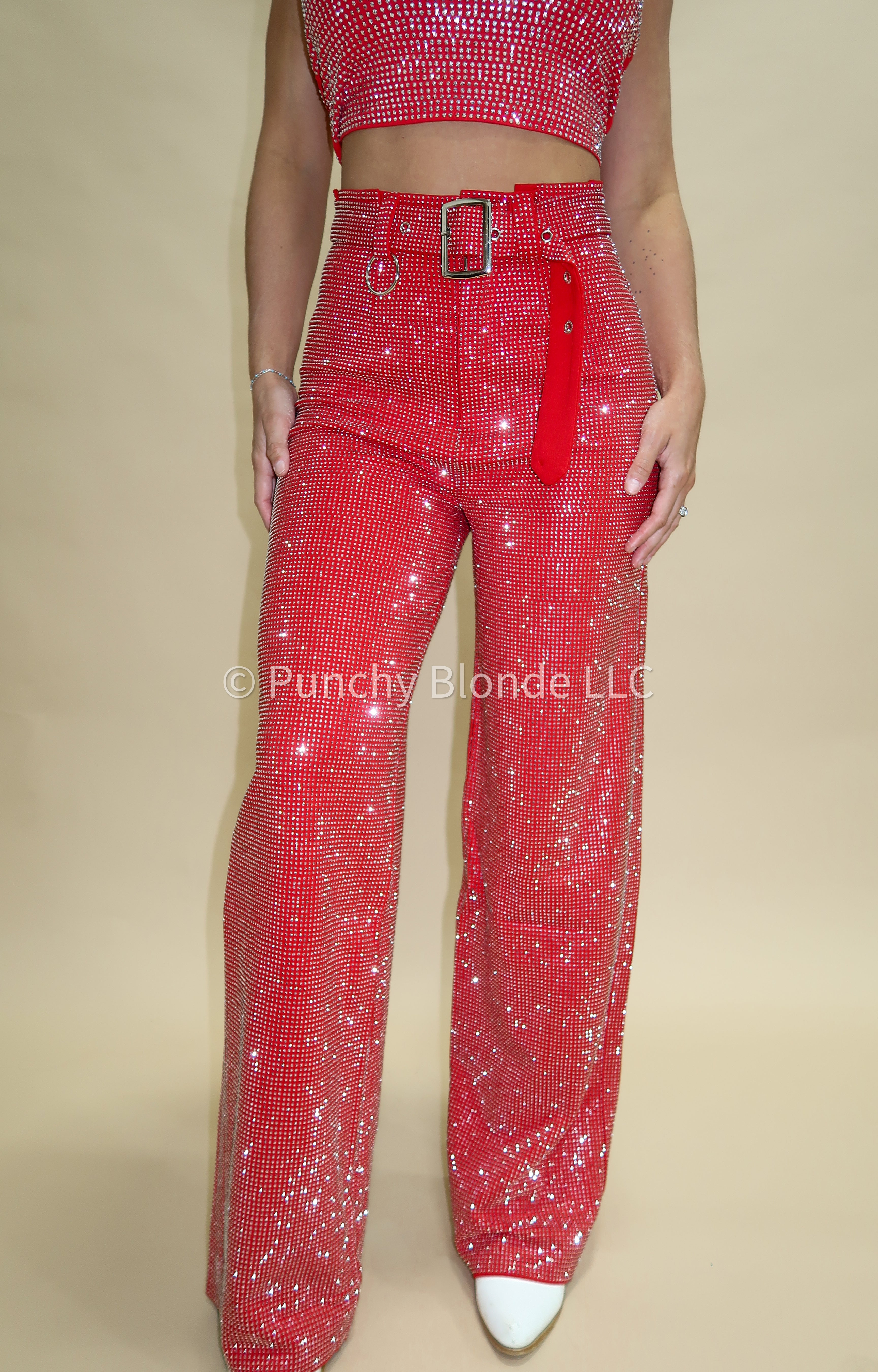 Red Hot Rhinestone Trousers
