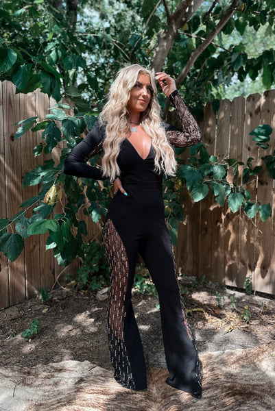 Sexy In Black Lace Jumpsuit
