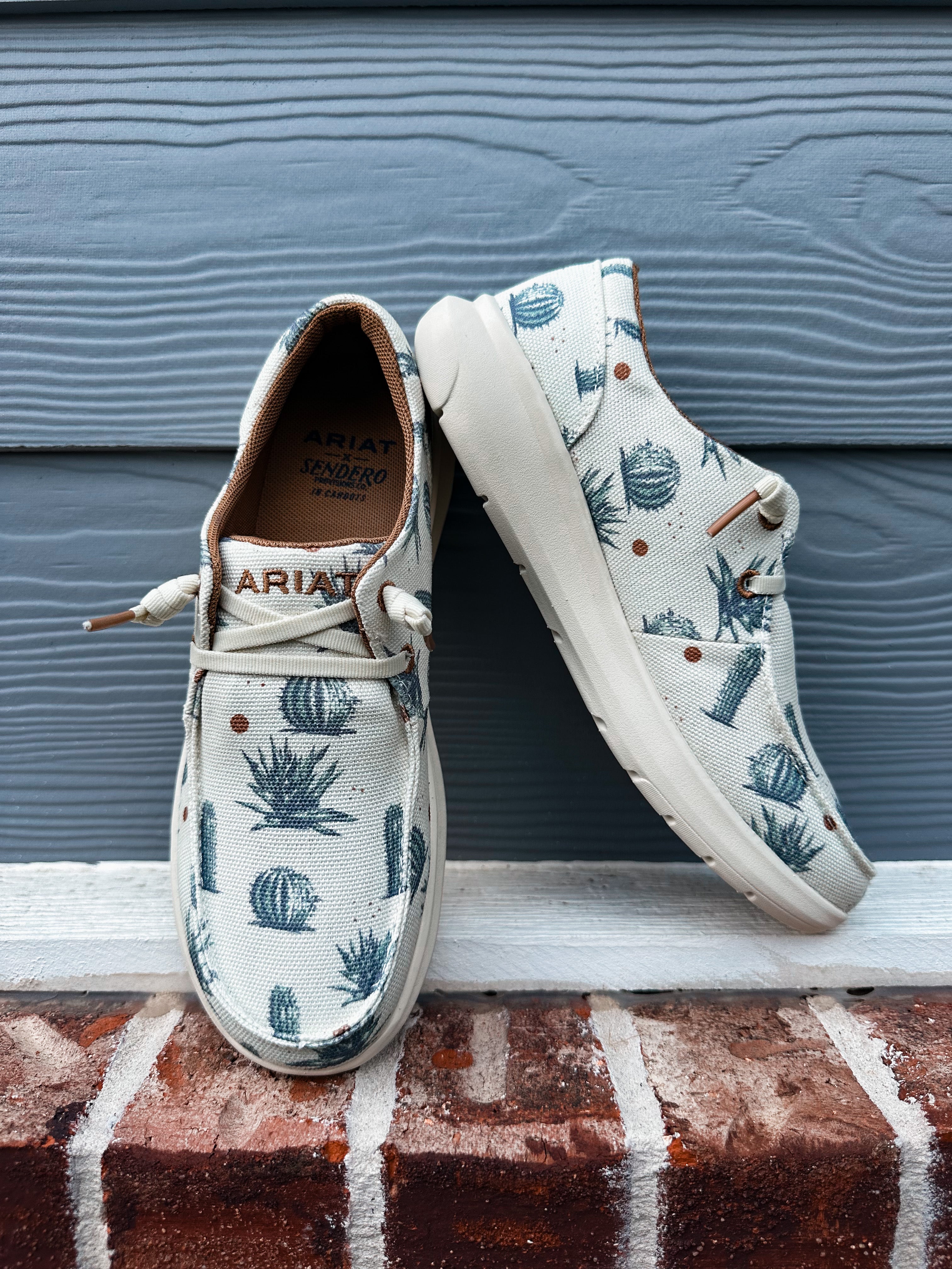 Hilo Sendero Cream Nueces Cactus Print-Schuhe für Damen