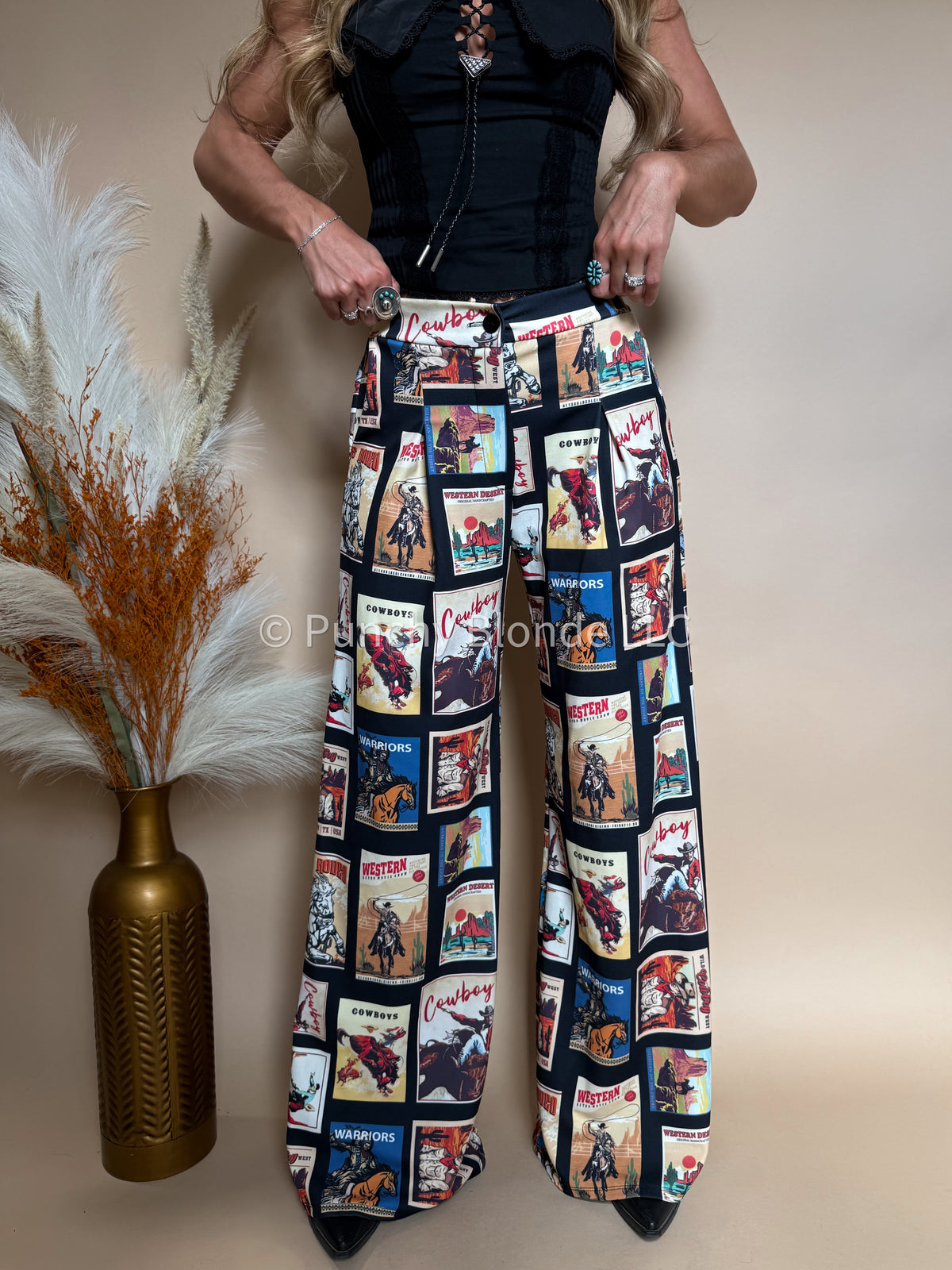 Cowboys Only Wide Leg Pants