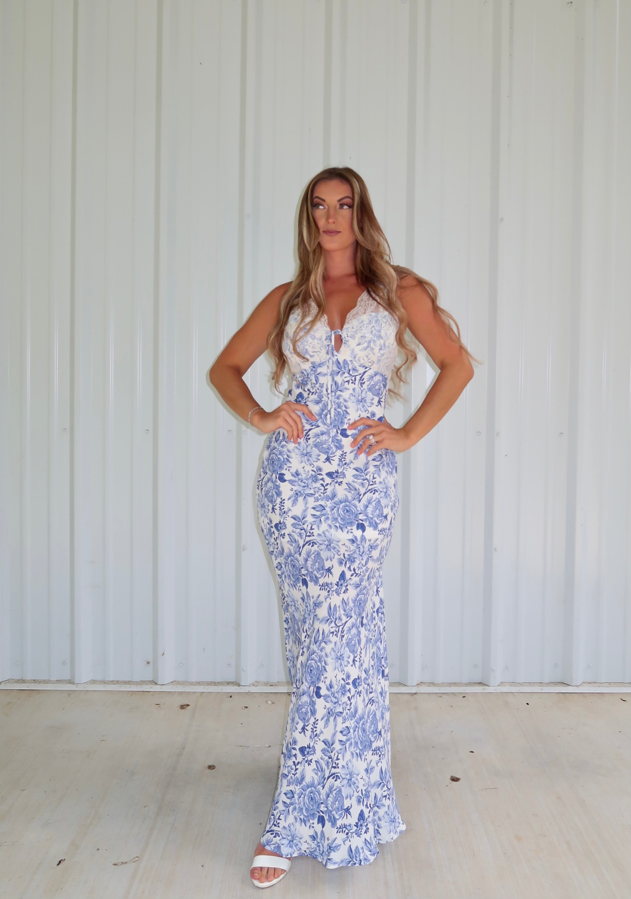 Laced In Floral Maxi Dress