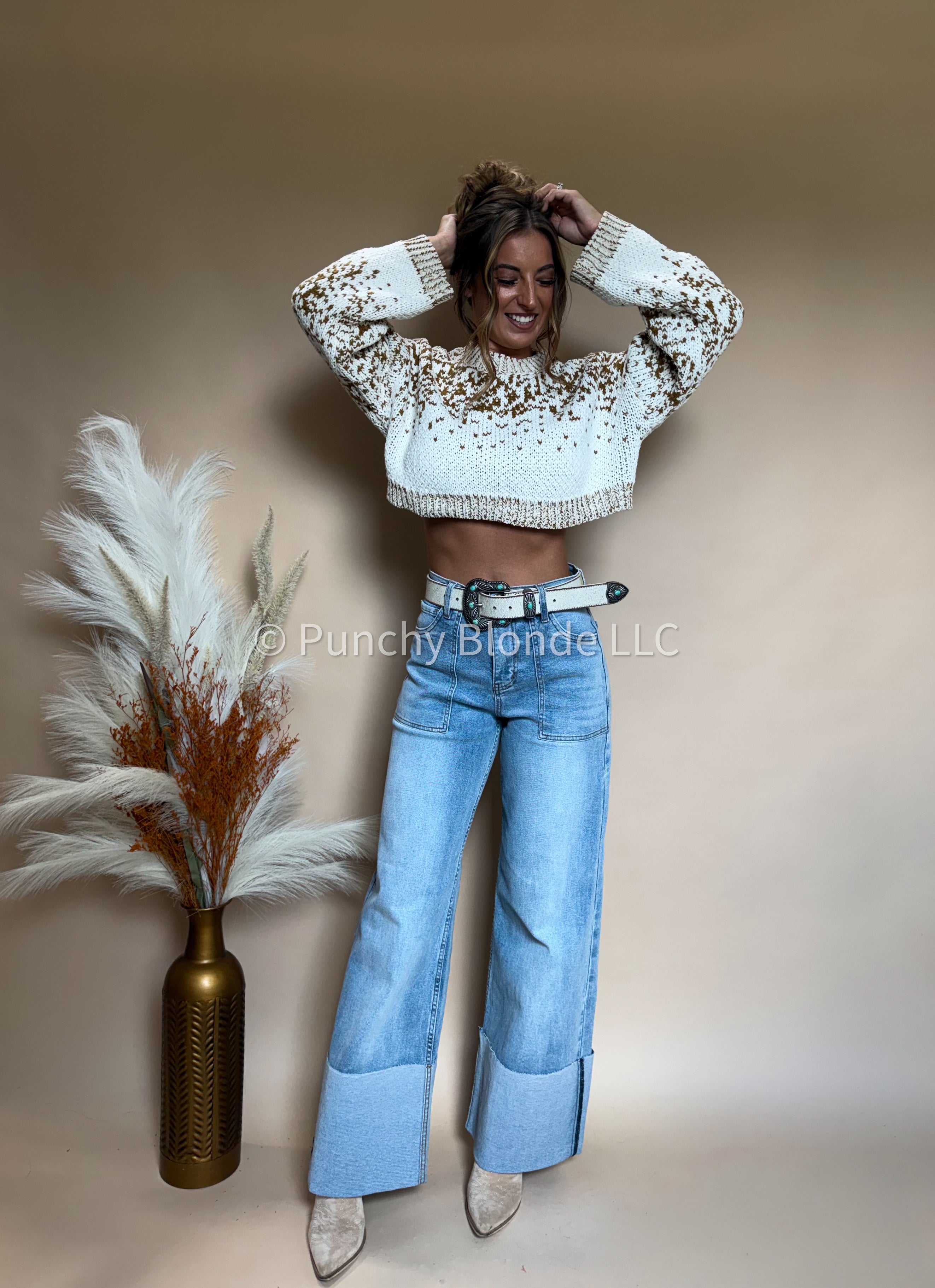 Whiskey & Ivory Cropped Sweater