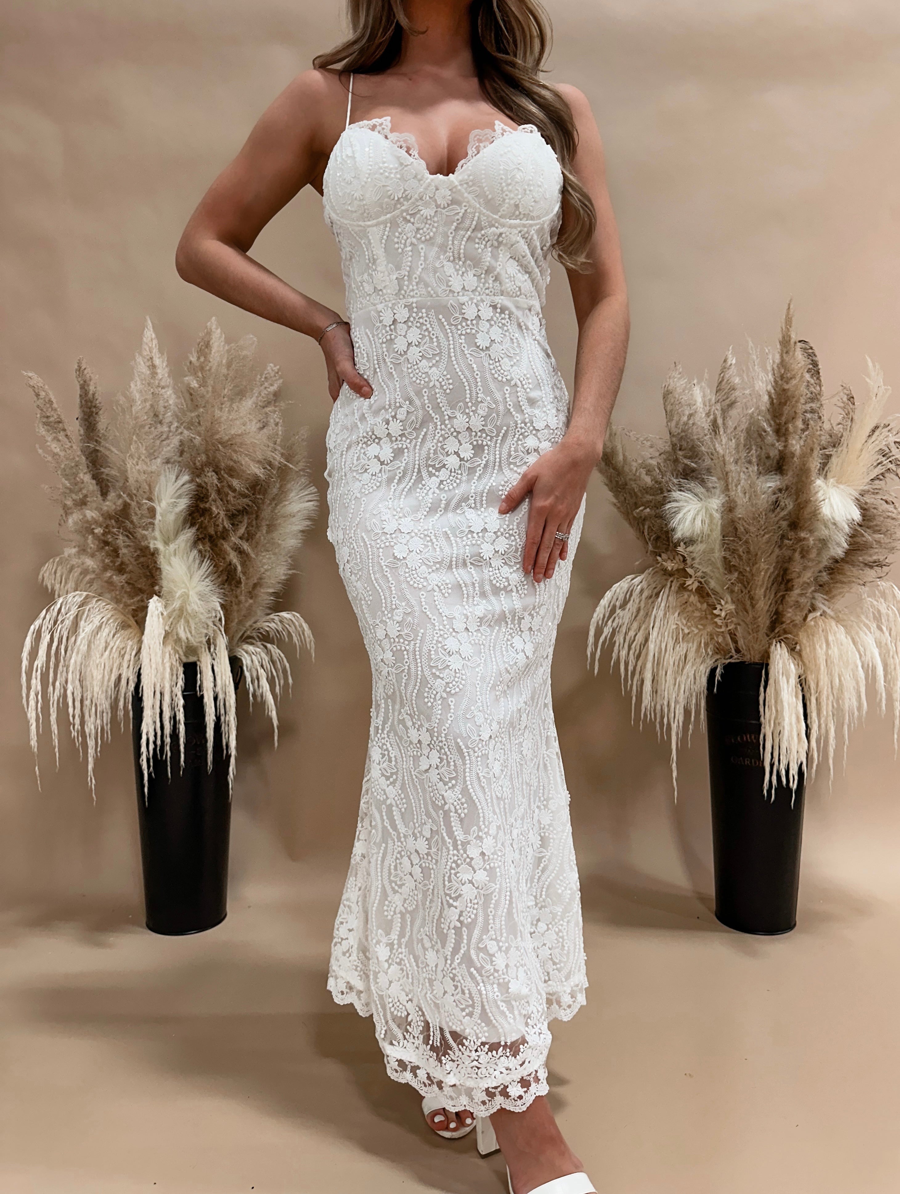 Sale Love Me In Lace Maxi Dress