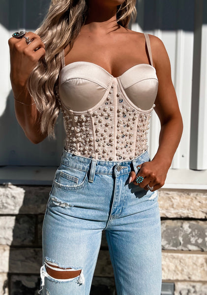All Eyes On Me Pearl Corset Top