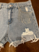 SALE Large Summertime Blue Jean shorts