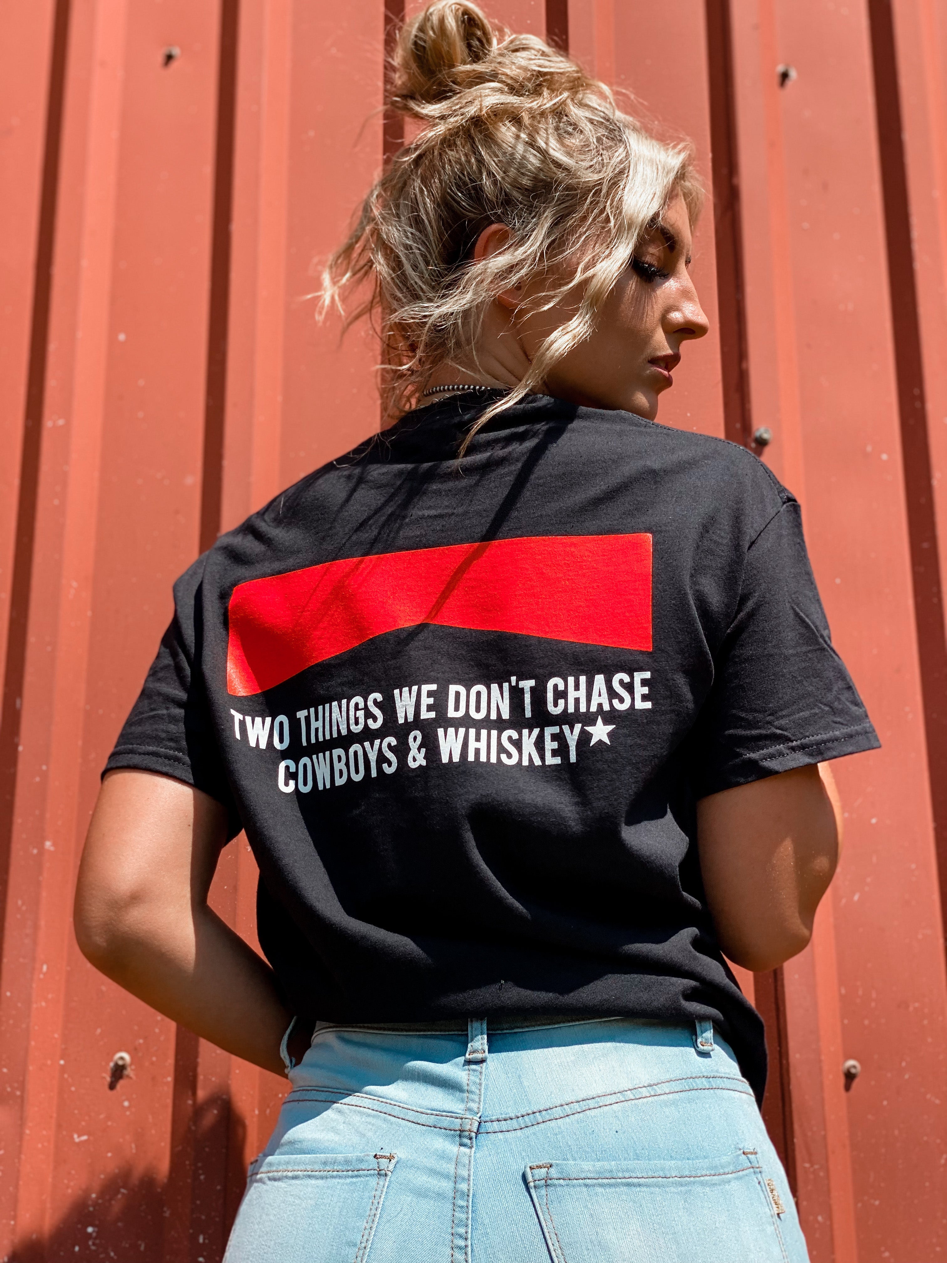 Cowboys &amp; Whiskey Schwarzes T-Shirt