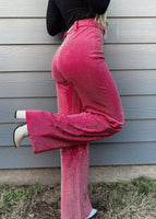Spin The Bottle Fuchsia Rhinestone Trousers