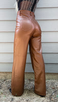 Hay Girl Wide Leg Leather Pants