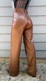 Hay Girl Wide Leg Leather Pants