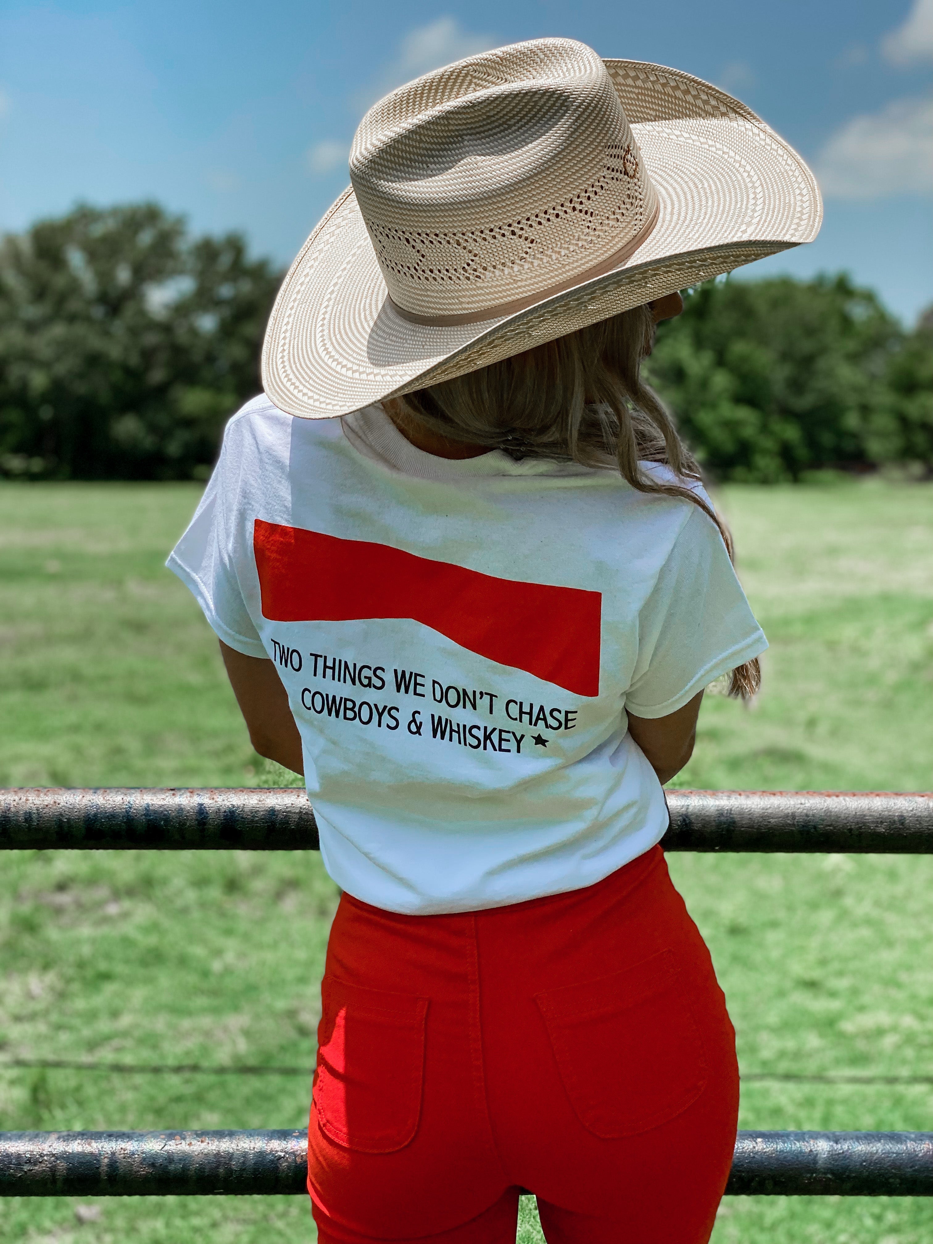 Cowboys &amp; Whiskey Weißes T-Shirt